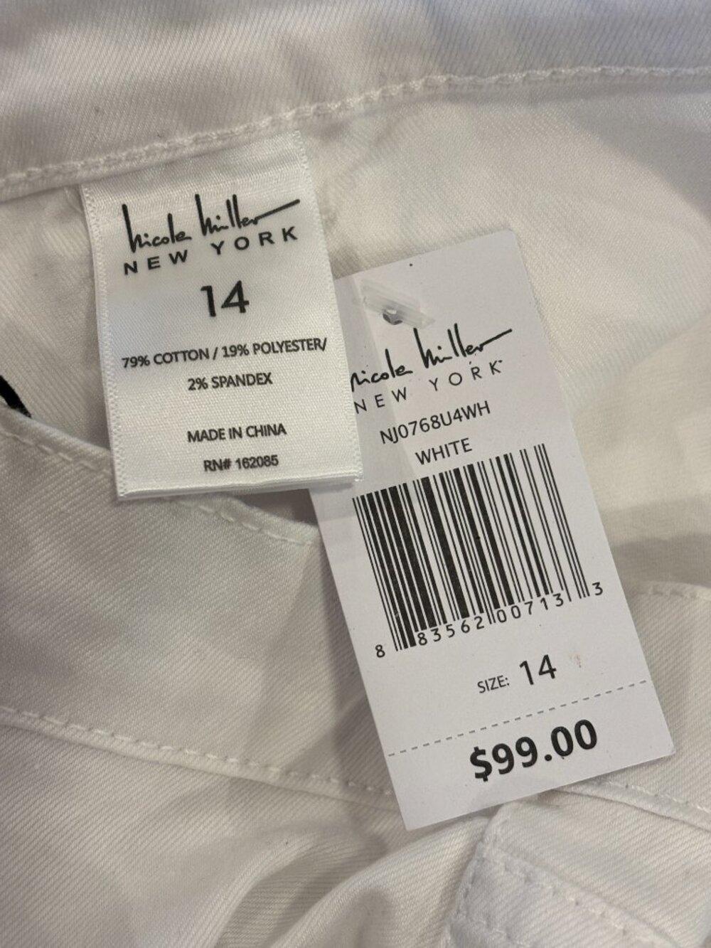 Nicole Miller New York Soho High Rise White Ankle Boot Jean NWT 14 - Picture 3 of 5